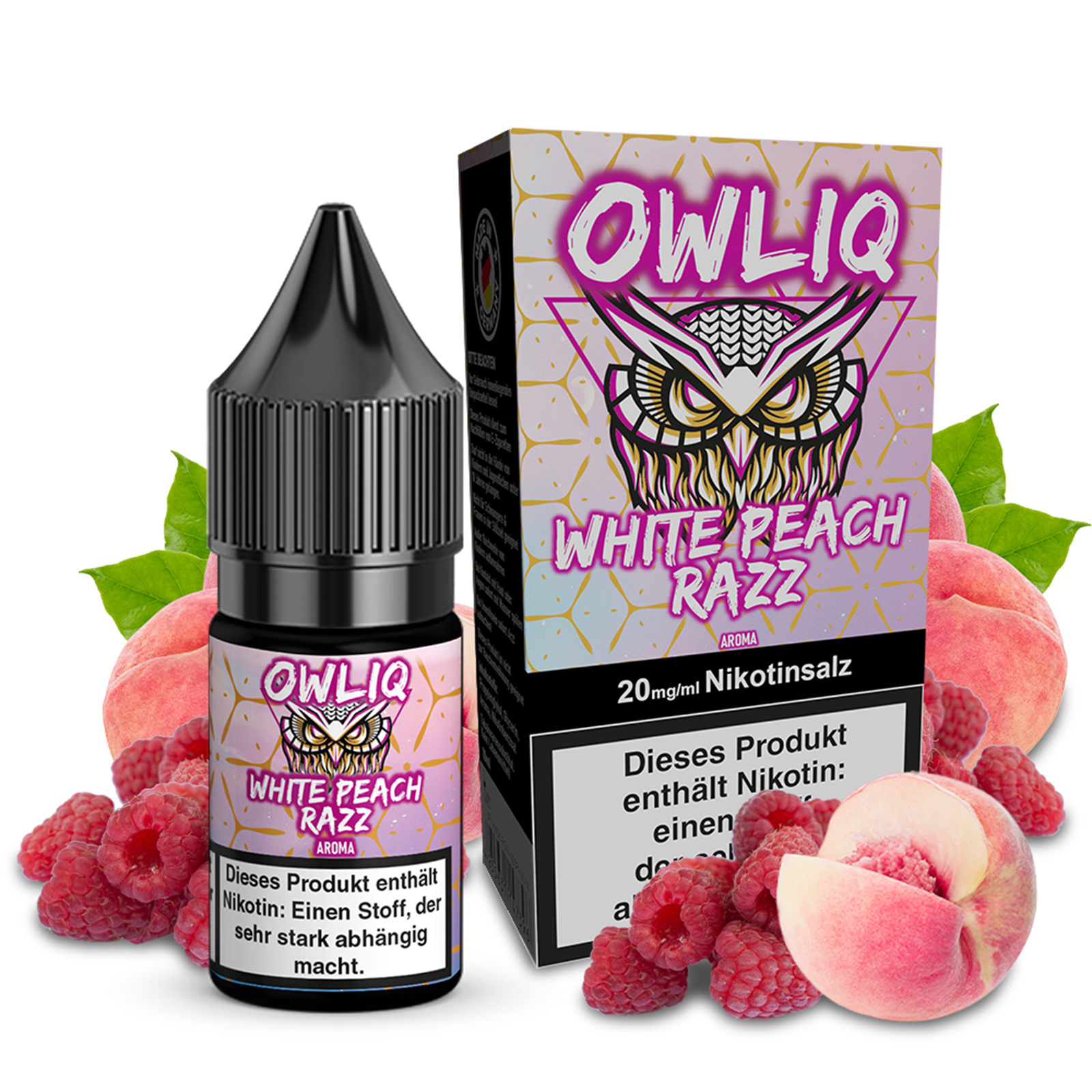 OWLIQ Liquid - White Peach Razz 10ml - 20mg