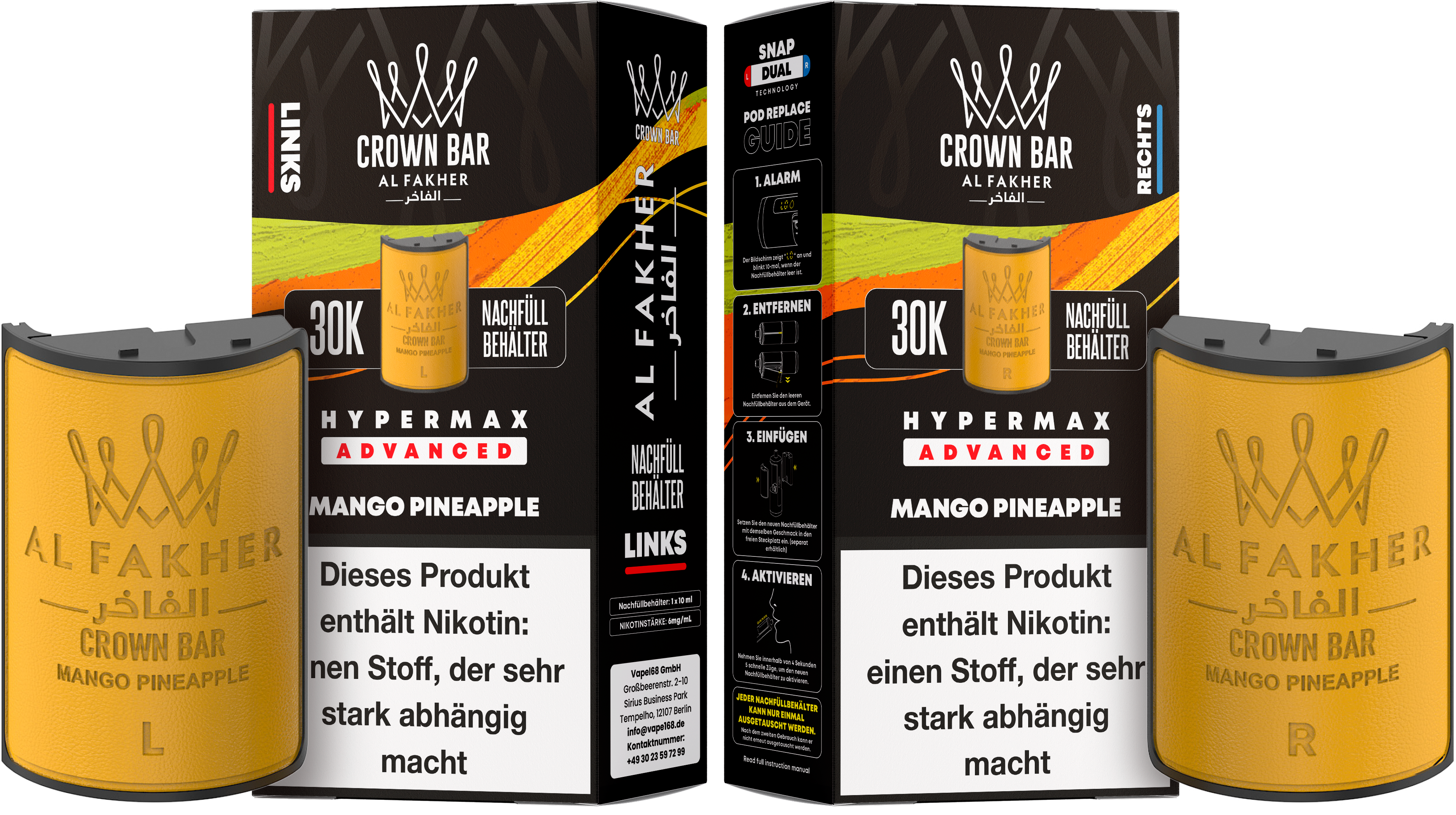 Al Fakher - Hypermax 30k 2x10ml Pod-Set - Mango Pineapple