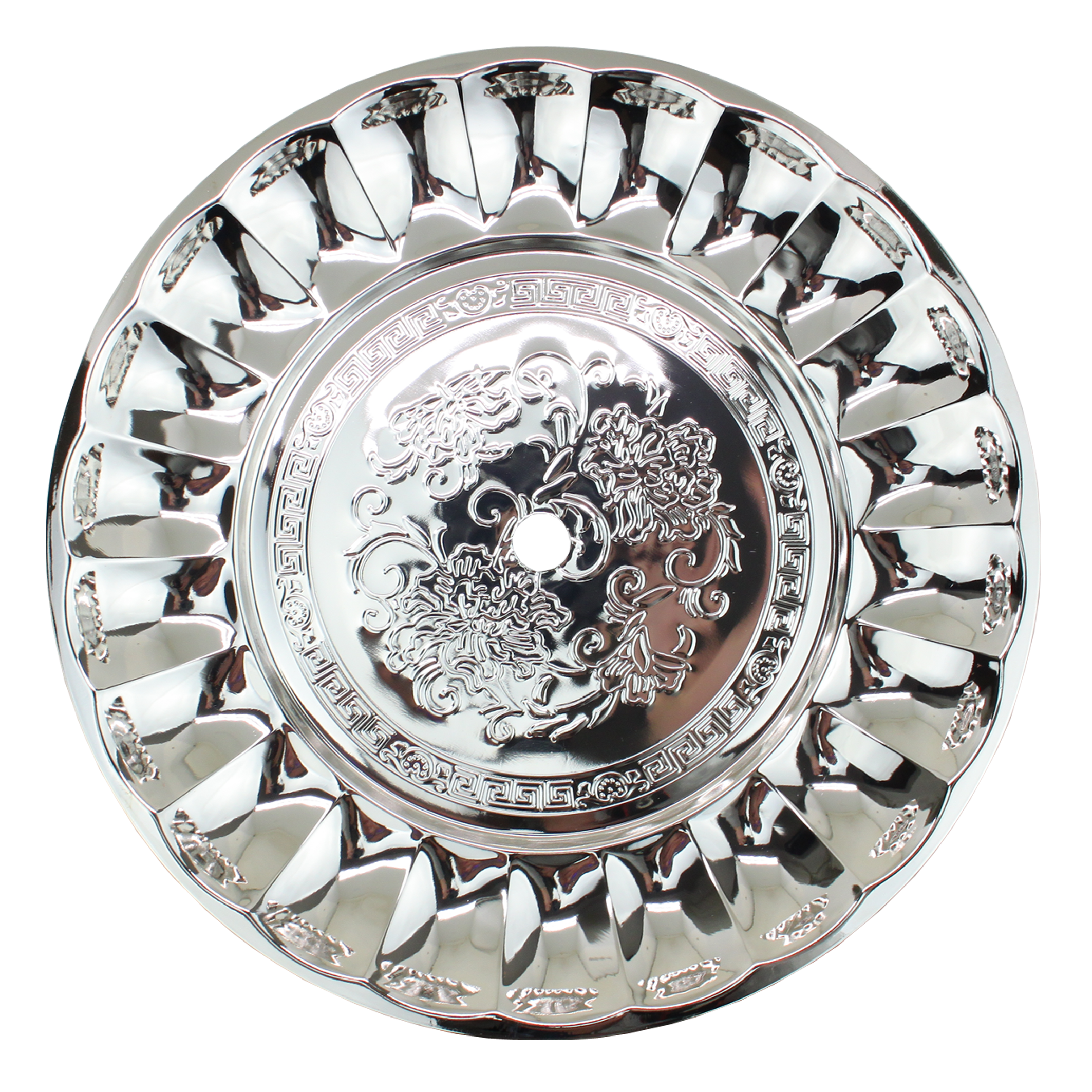 Kohleteller - 30cm - Chrom Silver