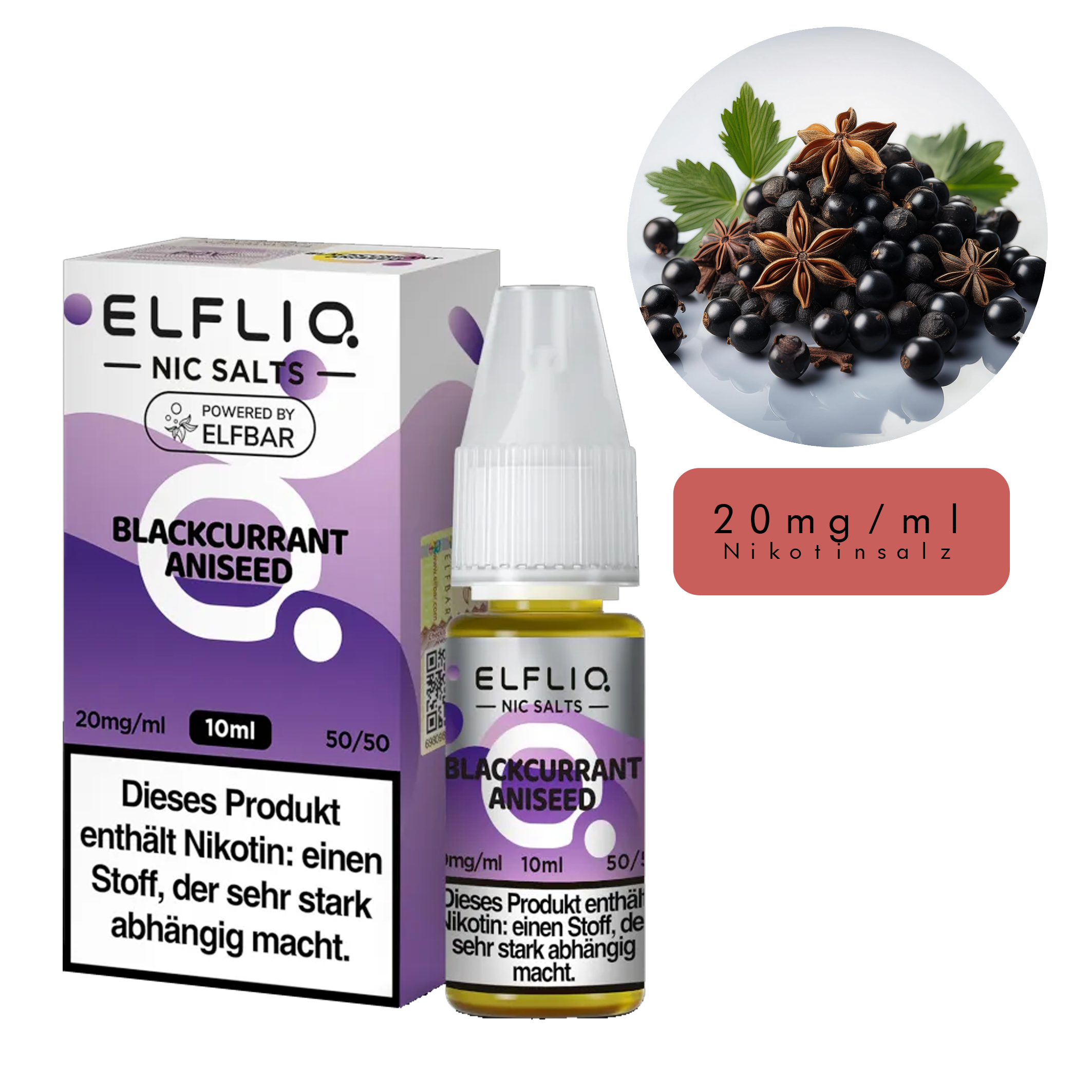 ElfLiq by Elfbar - Blackcurrant Aniseed 10ml - 20mg