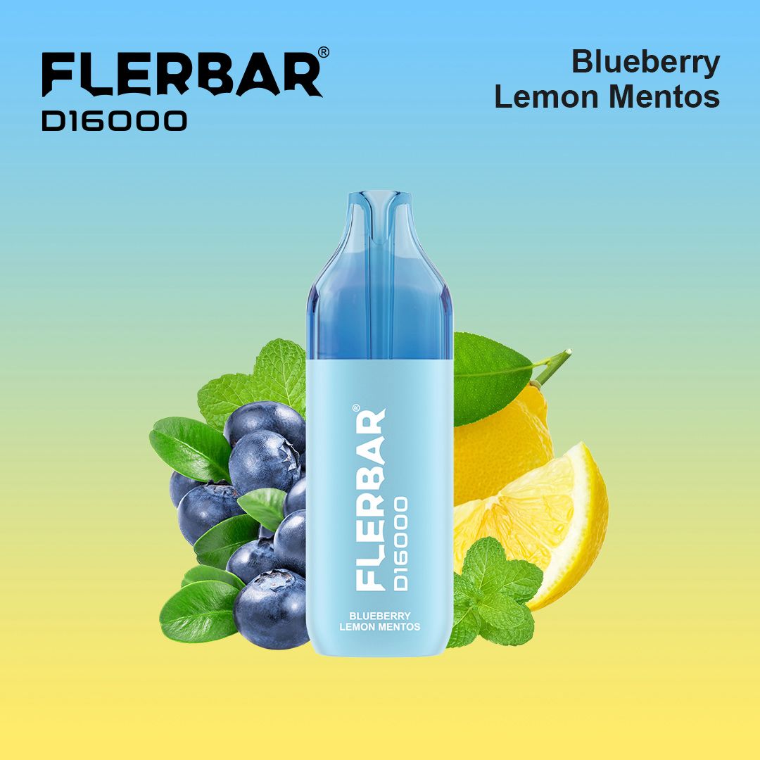 Flerbar D16000 - Blueberry Lemon Mentos - Vape 2ml + Pod 10ml