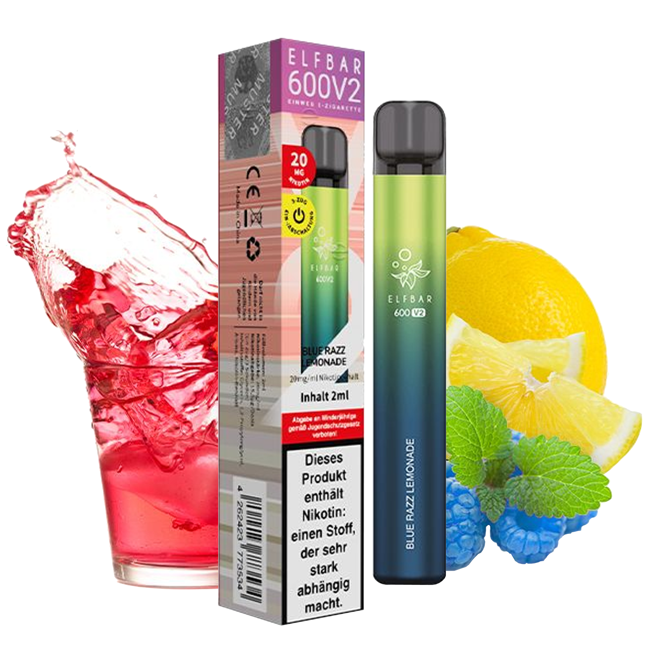 ElfBar 600 V2 CP - Vape - Blue Razz Lemonade 20mg