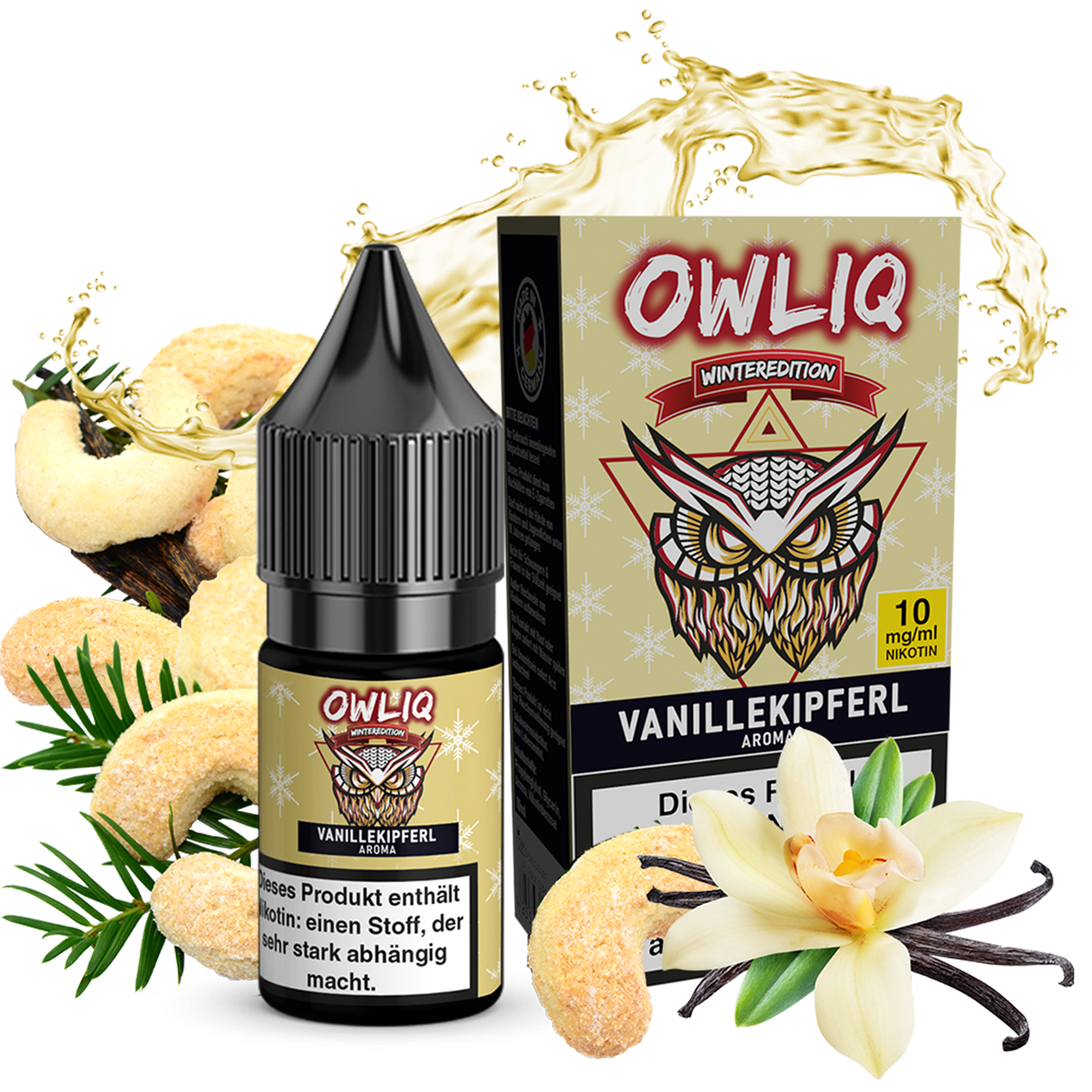 OWLIQ Liquid - Vanillekipfer (Winteredition) 10ml - 10mg