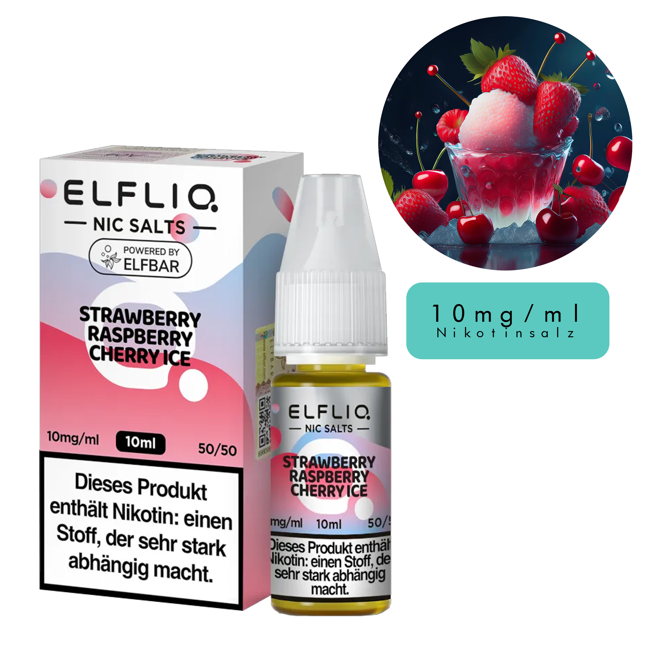 ElfLiq by Elfbar - Strawberry Raspberry Cherry Ice 10ml - 10mg