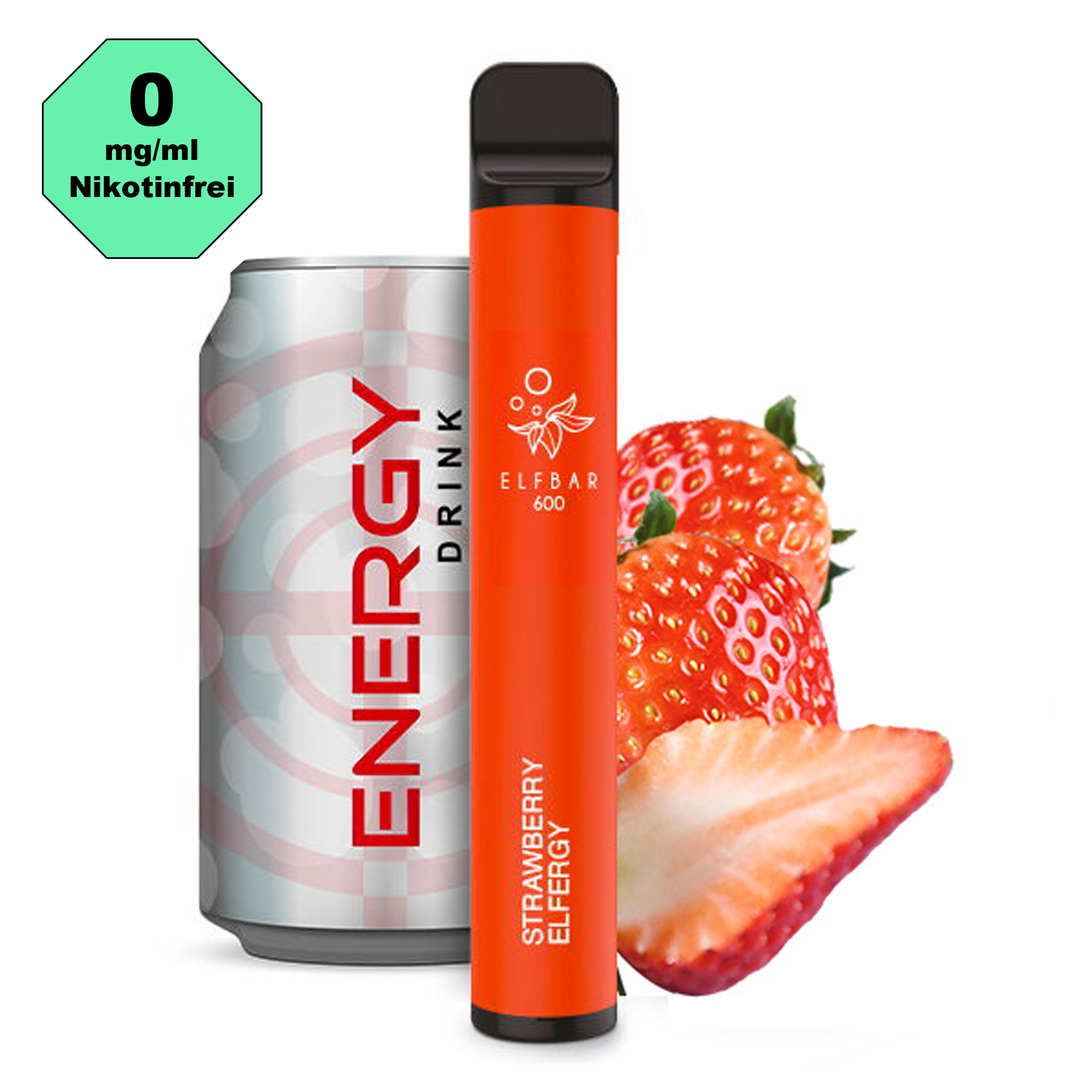 ElfBar 600 - Vape - Strawberry Elfergy 0mg