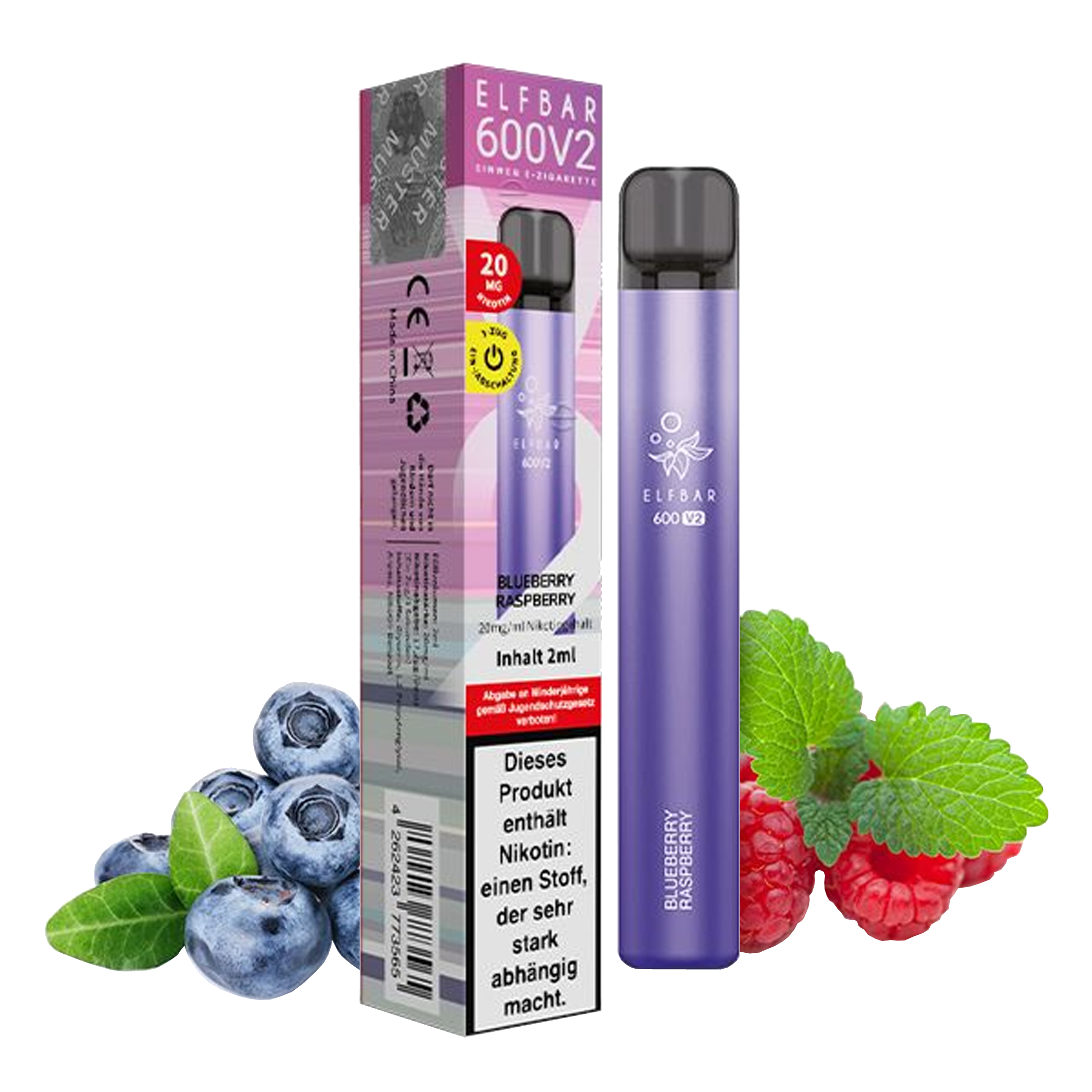 ElfBar 600 V2 CP - Vape - Blueberry Raspberry 20mg