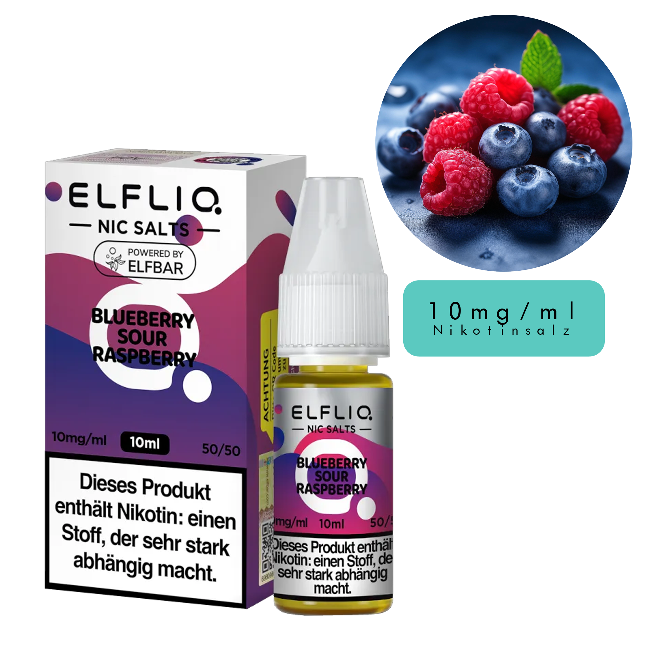 ElfLiq by Elfbar - Blueberry Sour Raspberry 10ml - 10mg