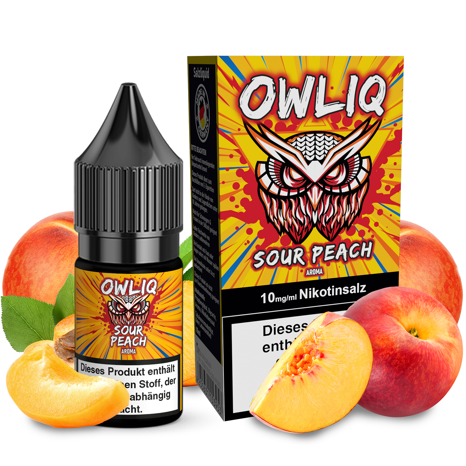 OWLIQ Liquid - Sour Peach 10ml - 10mg